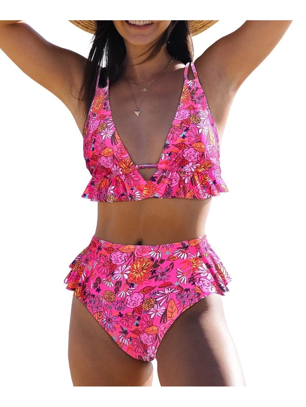 Medium Pink Floral Bikini/Swimsuit